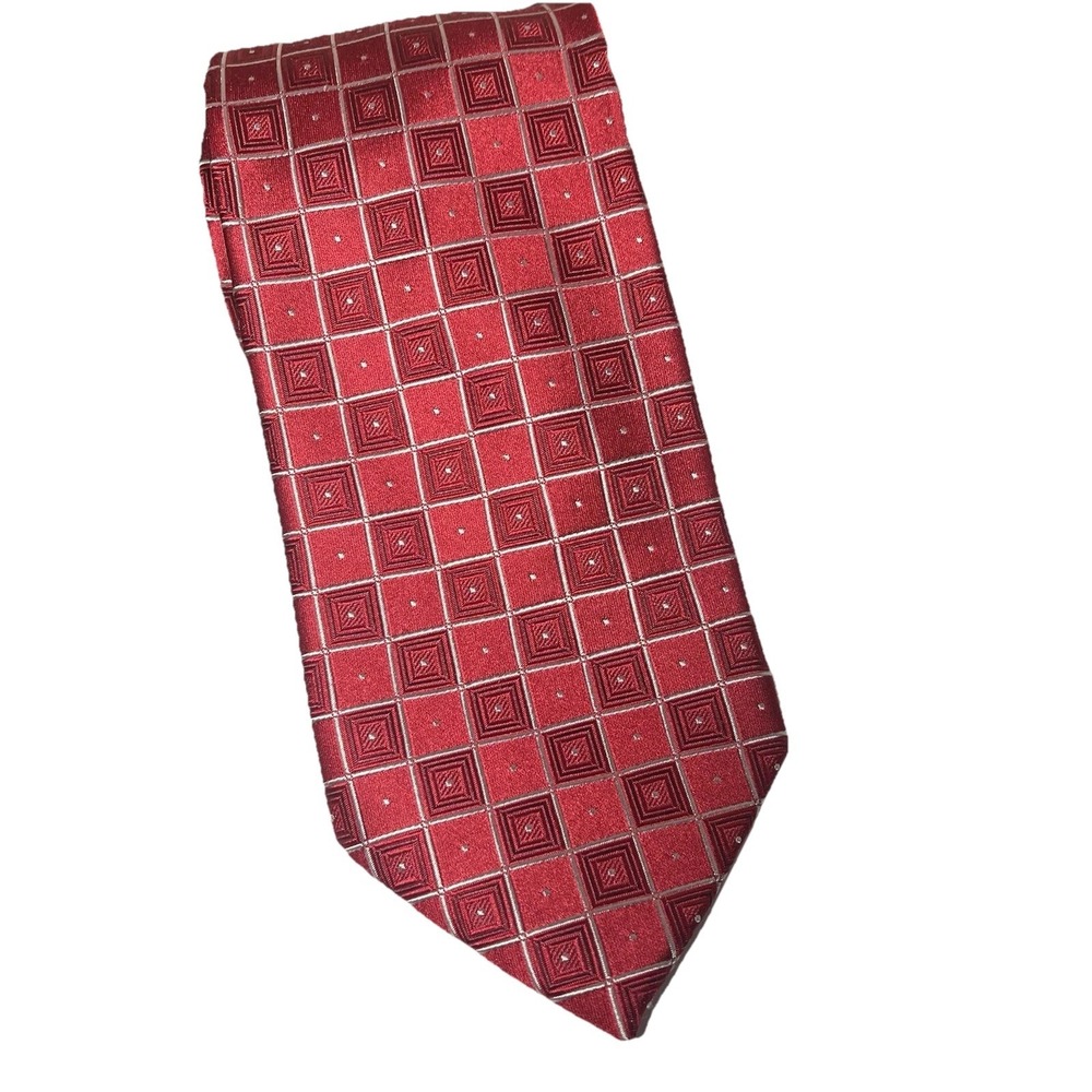 Donald J. Trump Signature  Collection Gold Bar Red Silk Neck Tie Patriotic